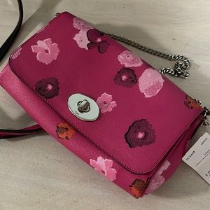 Pink floral official Coach crossbody (NWT)